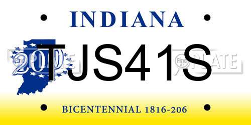 TJS41S Indiana License Plate