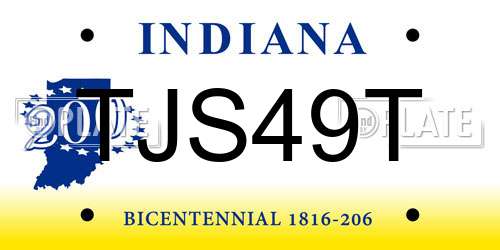 TJS49T Indiana License Plate