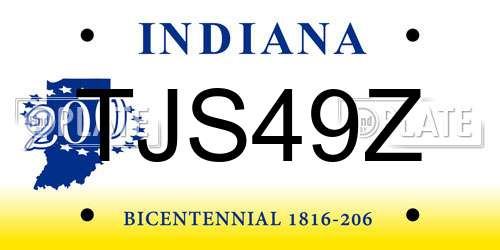 TJS49Z Indiana License Plate