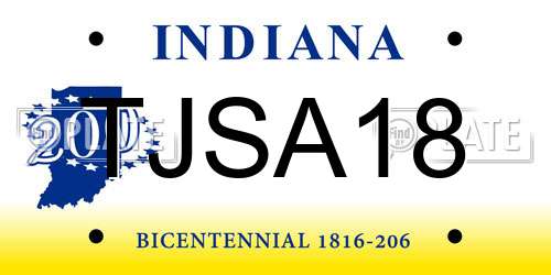 TJSA18 Indiana License Plate
