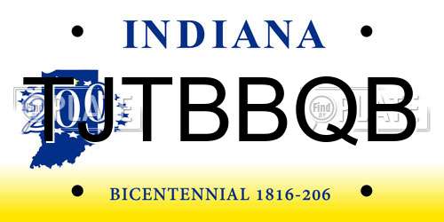 TJTBBQB Indiana License Plate