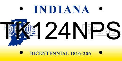 TK124NPS Indiana License Plate