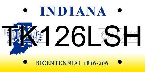 TK126LSH Indiana License Plate