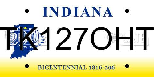 TK127OHT Indiana License Plate