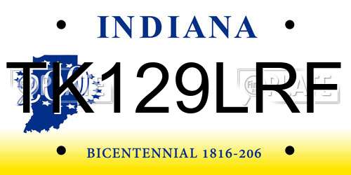 TK129LRF Indiana License Plate