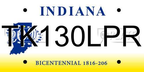 TK130LPR Indiana License Plate