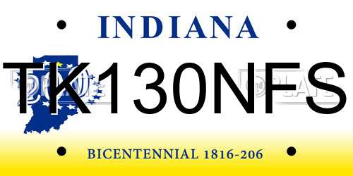 TK130NFS Indiana License Plate