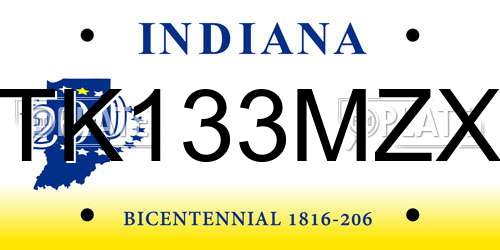 TK133MZX Indiana License Plate