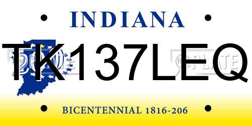 TK137LEQ Indiana License Plate