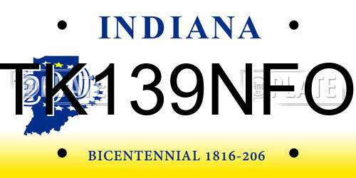 TK139NFO Indiana License Plate