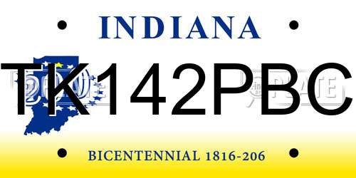 TK142PBC Indiana License Plate