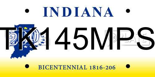 TK145MPS Indiana License Plate