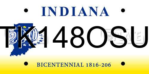 TK148OSU Indiana License Plate