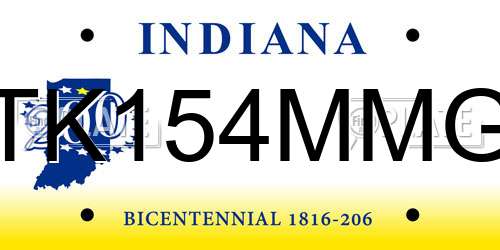TK154MMG Indiana License Plate