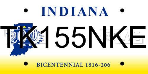 TK155NKE Indiana License Plate