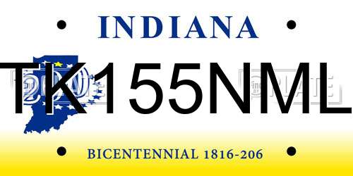 TK155NML Indiana License Plate