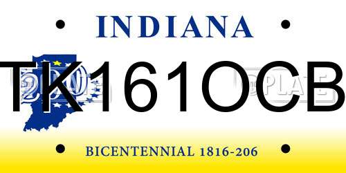 TK161OCB Indiana License Plate