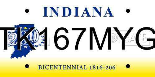 TK167MYG Indiana License Plate