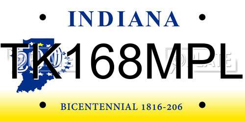 TK168MPL Indiana License Plate