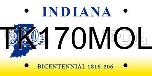 TK170MOL Indiana License Plate