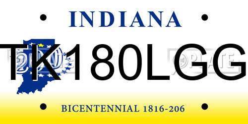 TK180LGG Indiana License Plate