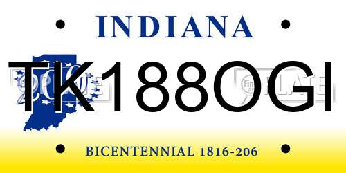 TK188OGI Indiana License Plate