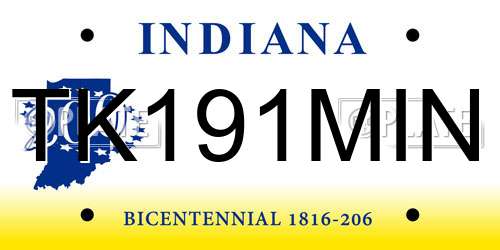 TK191MIN Indiana License Plate