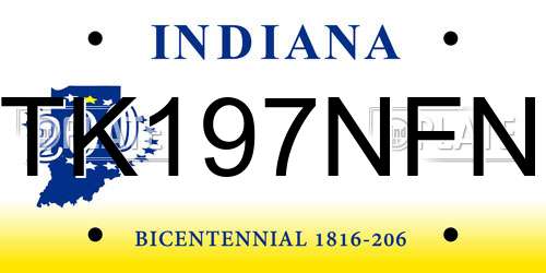 TK197NFN Indiana License Plate