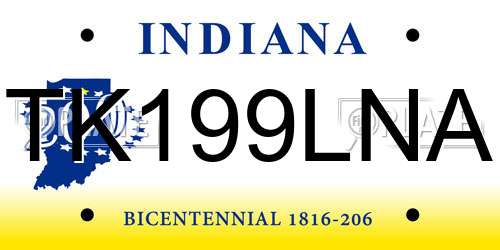 TK199LNA Indiana License Plate