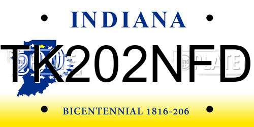 TK202NFD Indiana License Plate