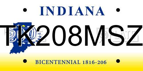 TK208MSZ Indiana License Plate