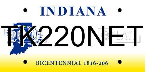 TK220NET Indiana License Plate