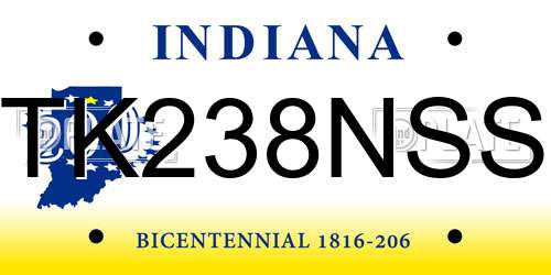 TK238NSS Indiana License Plate