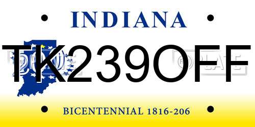 TK239OFF Indiana License Plate
