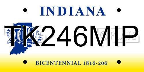 TK246MIP Indiana License Plate