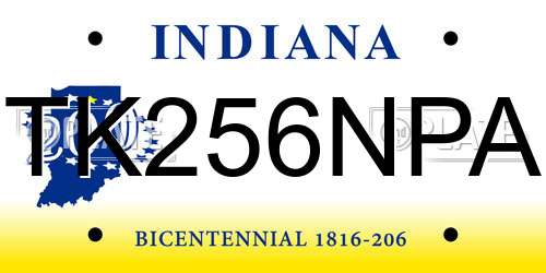 TK256NPA Indiana License Plate