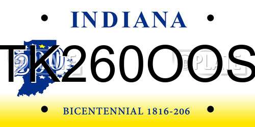 TK260OOS Indiana License Plate