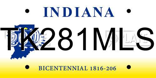 TK281MLS Indiana License Plate