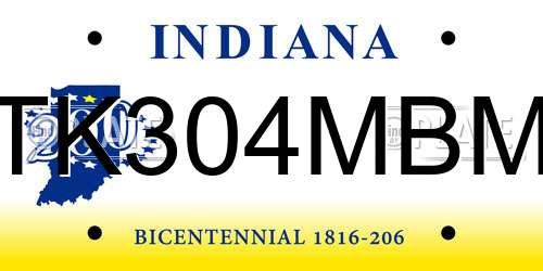 TK304MBM Indiana License Plate