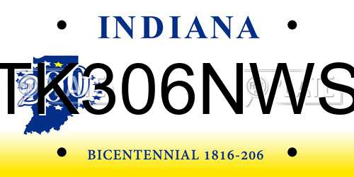 TK306NWS Indiana License Plate