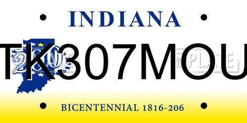 TK307MOU Indiana License Plate