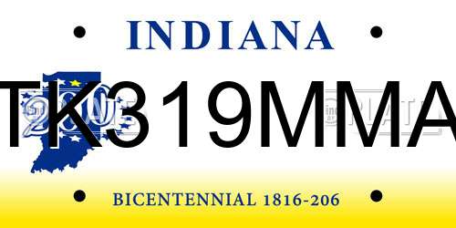 TK319MMA Indiana License Plate