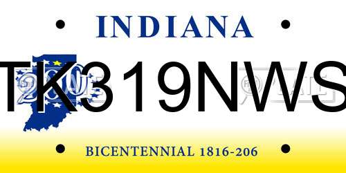 TK319NWS Indiana License Plate