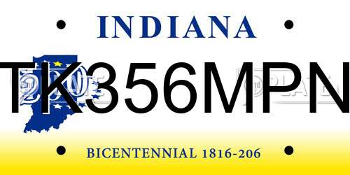 TK356MPN Indiana License Plate