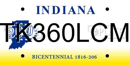 TK360LCM Indiana License Plate