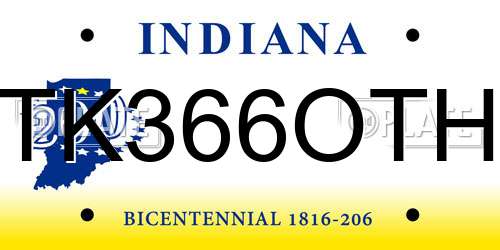 TK366OTH Indiana License Plate