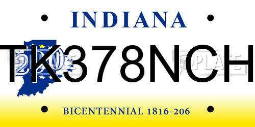 TK378NCH Indiana License Plate