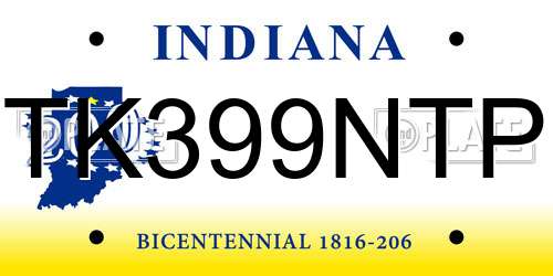 TK399NTP Indiana License Plate
