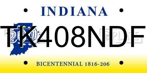 TK408NDF Indiana License Plate