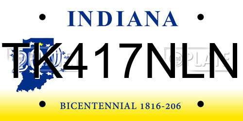 TK417NLN Indiana License Plate